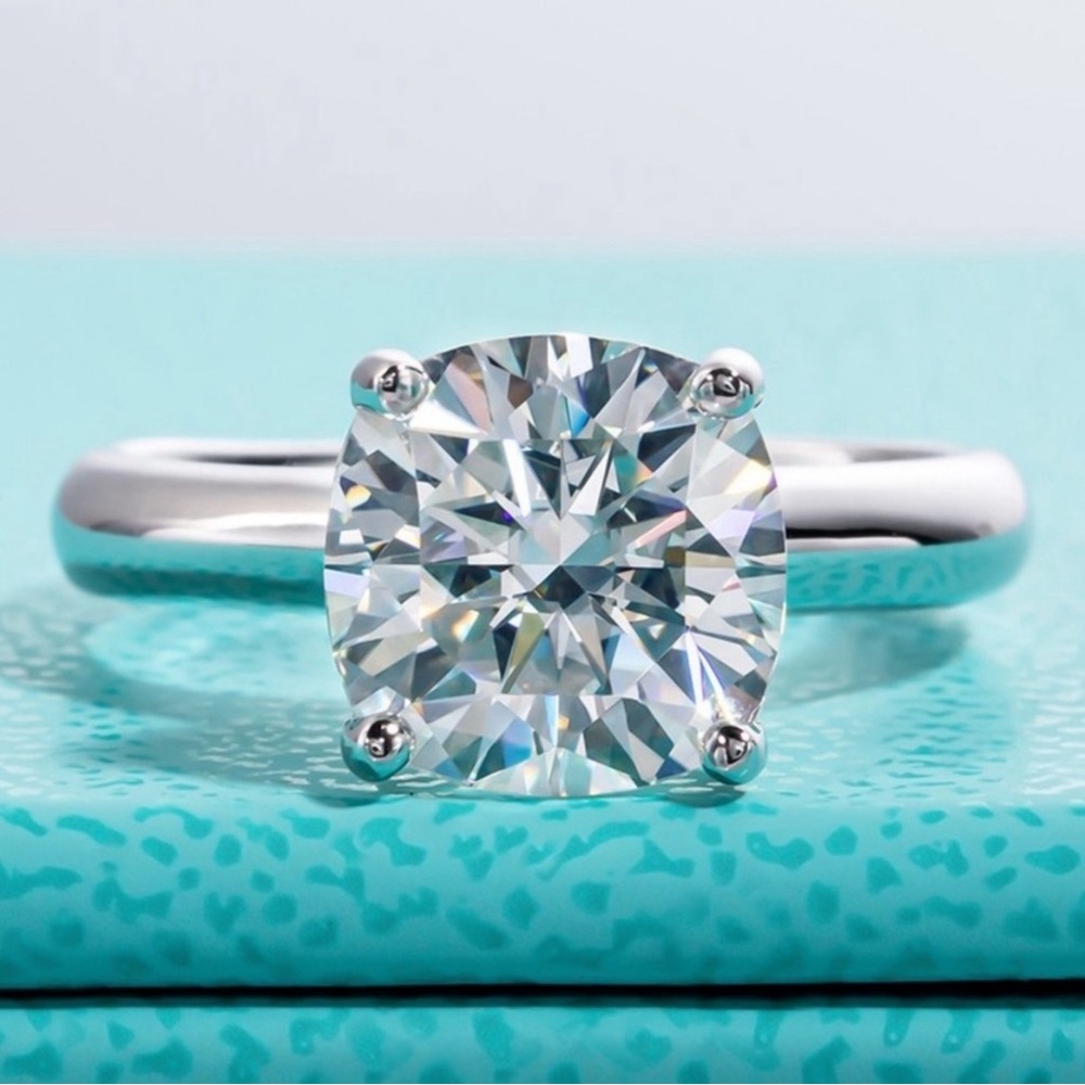 ✅2CT Brilliant Cut Square Diamond Wedding Women Ring Size 7